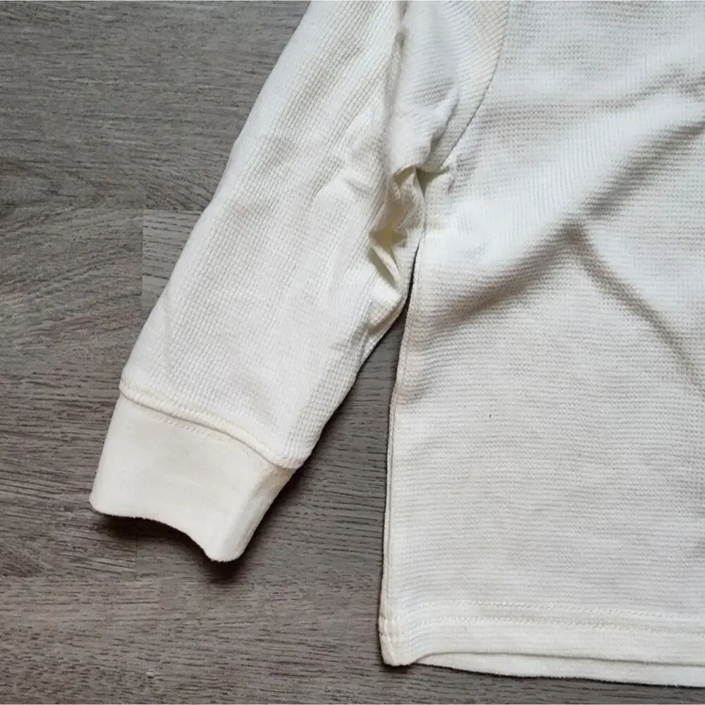 The Children's Place Boy's White Long Sleeve Crewneck Waffle Knit Shirt 2T